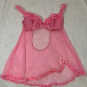 Victoria's Secret Pink Sheer Ruffle Babydoll